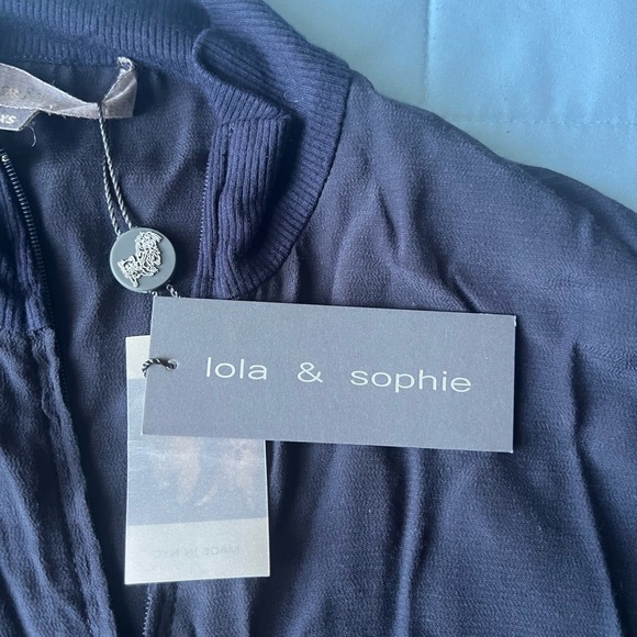 Lola and Sophie zip Neck 3/4 SLV Top apparel top - Picture 2 of 5